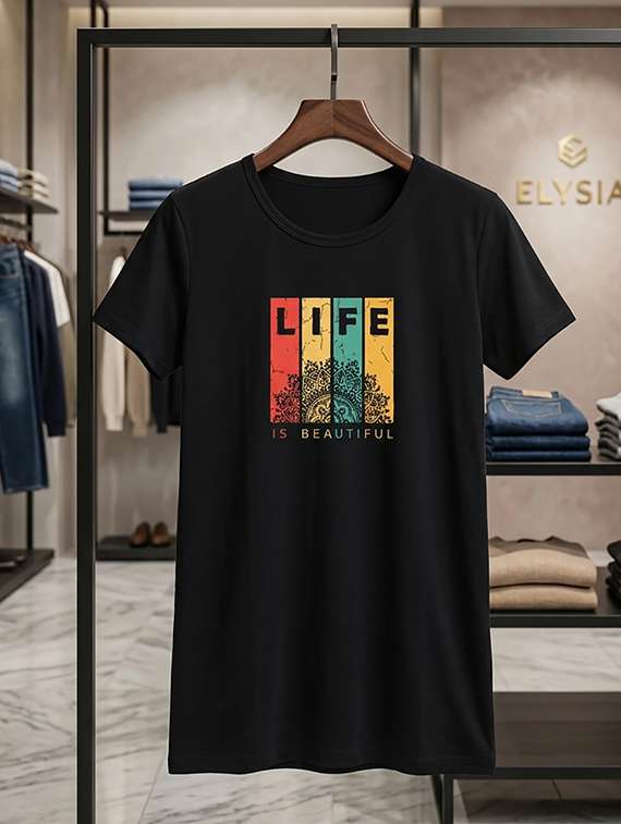 women printed round neck t-shirt - 22451401 -  Standard Image - 3