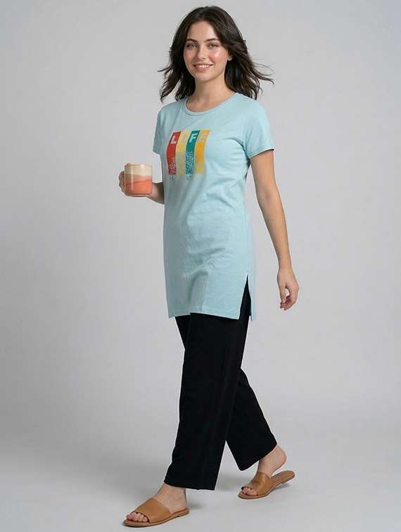 women printed round neck t-shirt