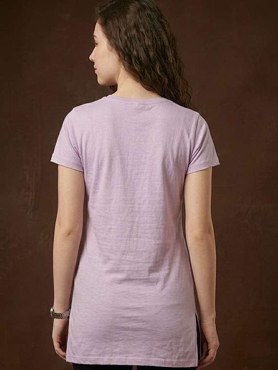 women purple cotton blend regular t-shirt - 22451425 -  Standard Image - 3