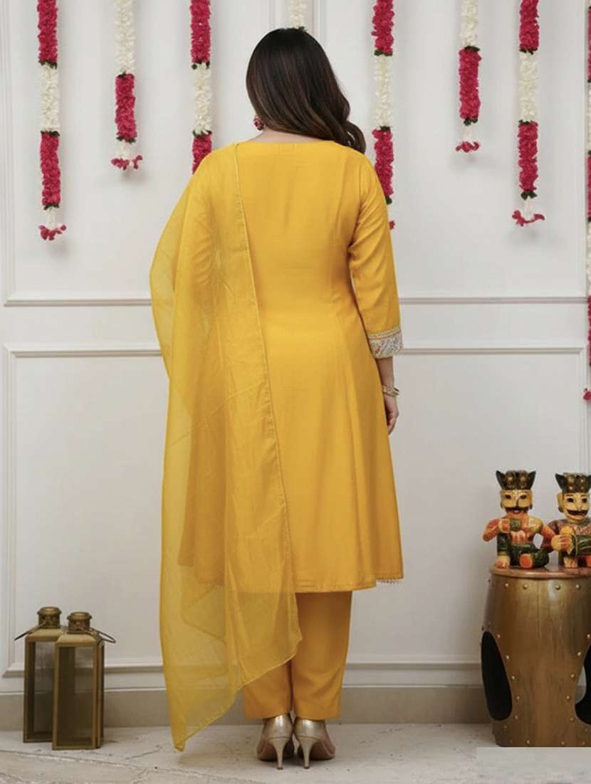 women yellow kurta pant set - 22451484 -  Standard Image - 3