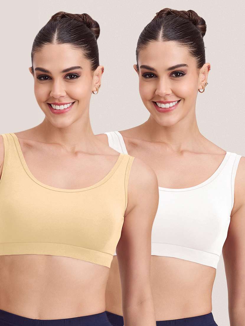 women pack of 2 solid full coverage sports bra