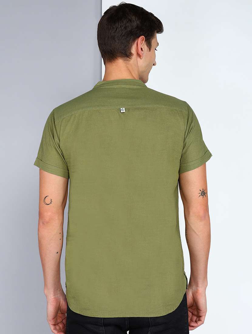 men solid mandarin neck short kurta - 22451616 -  Standard Image - 3