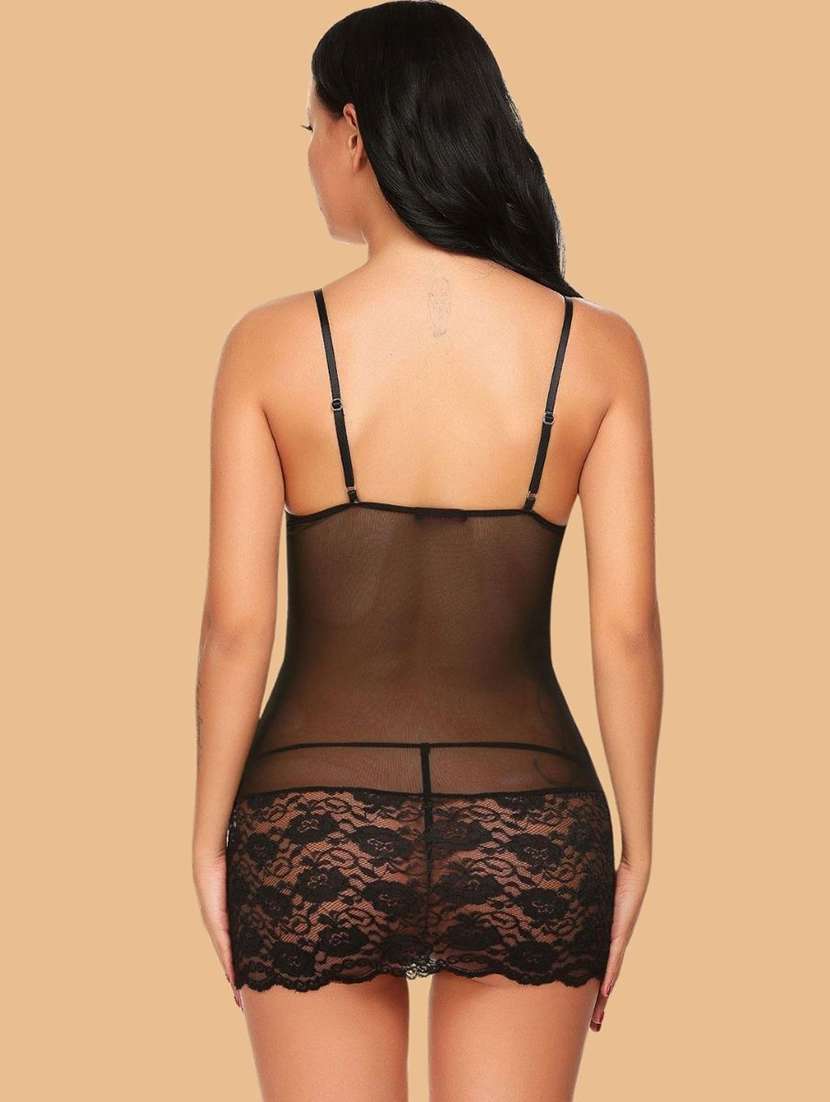 women solid black nylon camisole - 22451684 -  Standard Image - 3