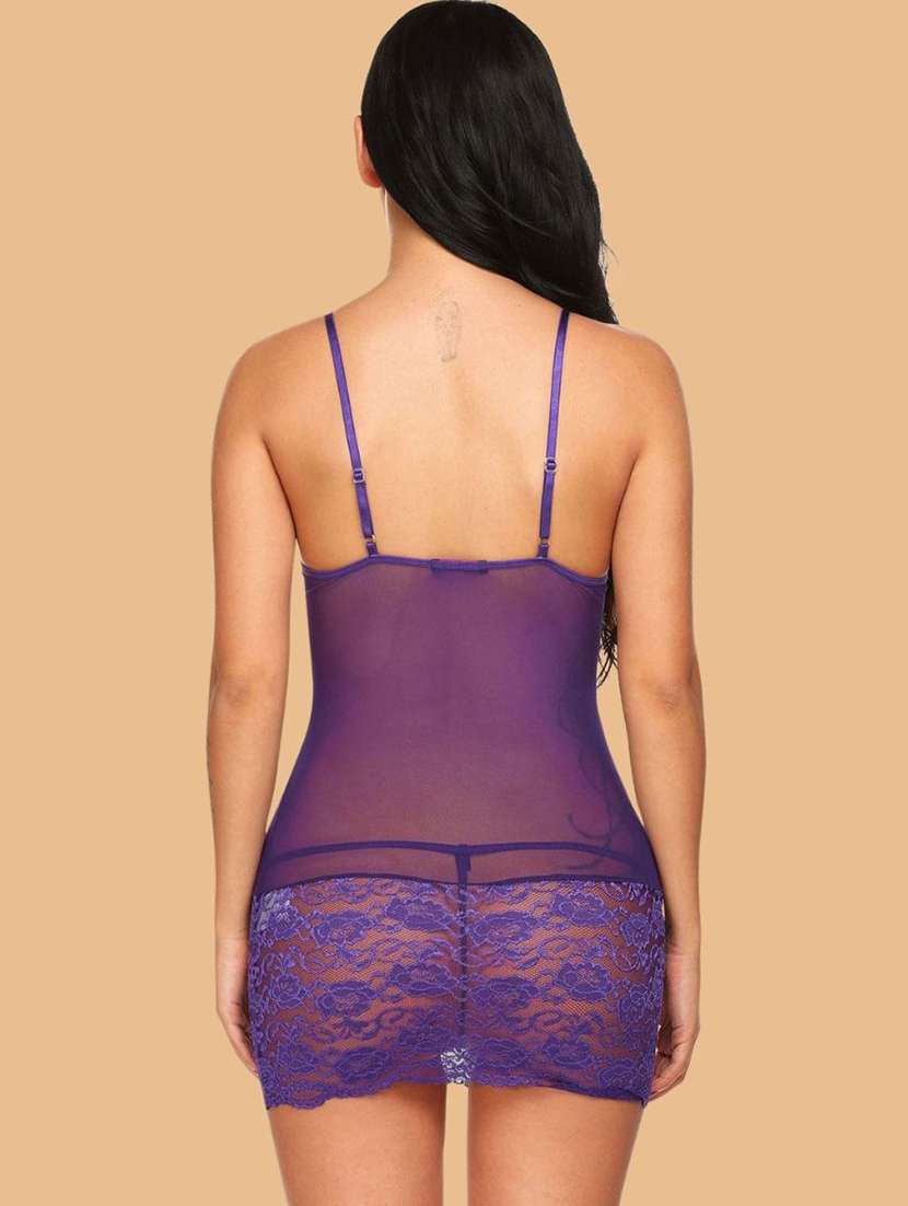 women solid purple nylon camisole - 22451686 -  Standard Image - 3