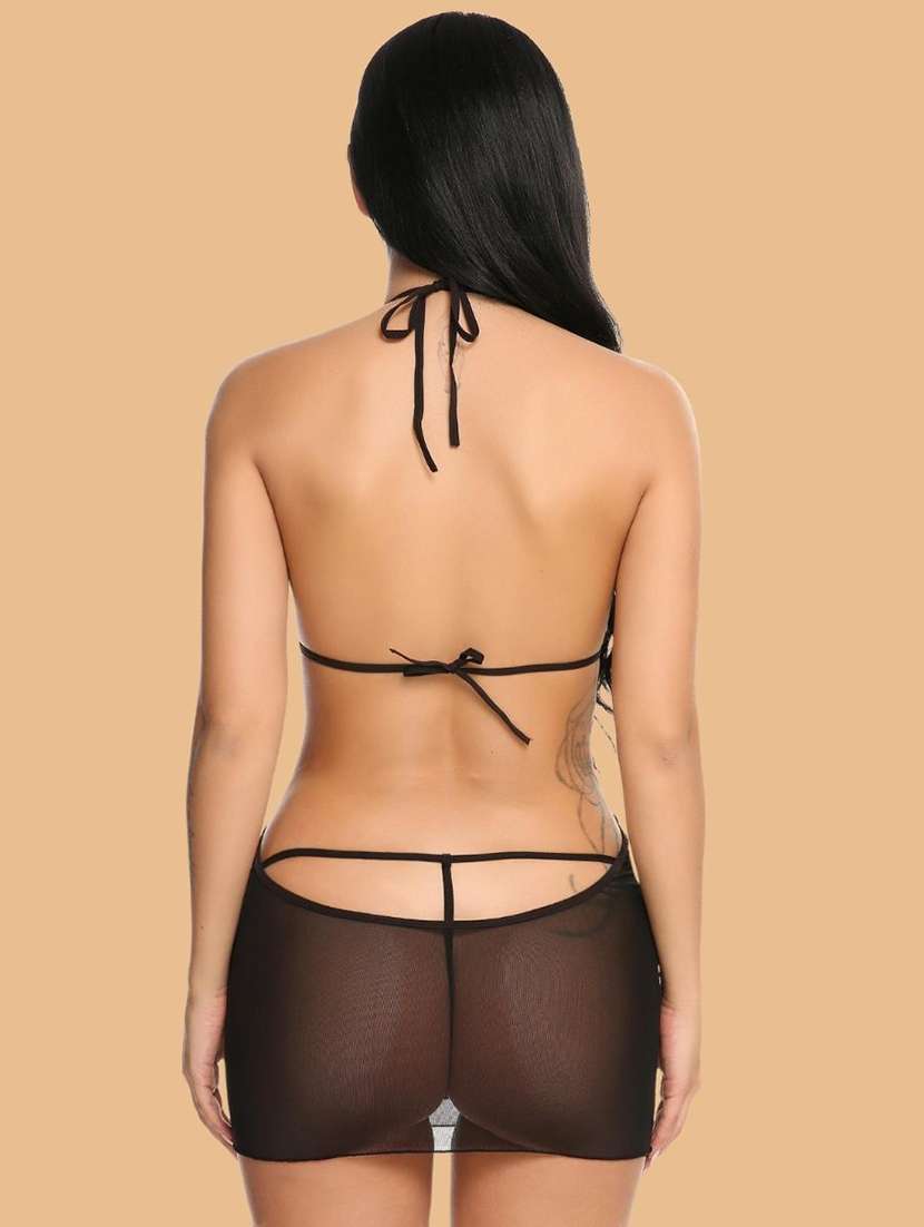 women solid black nylon camisole - 22451692 -  Standard Image - 3