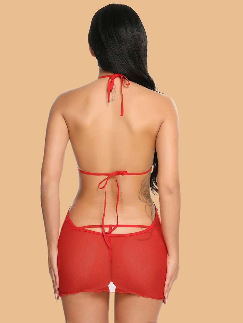 women solid red nylon camisole - 22451693 -  Standard Image - 3