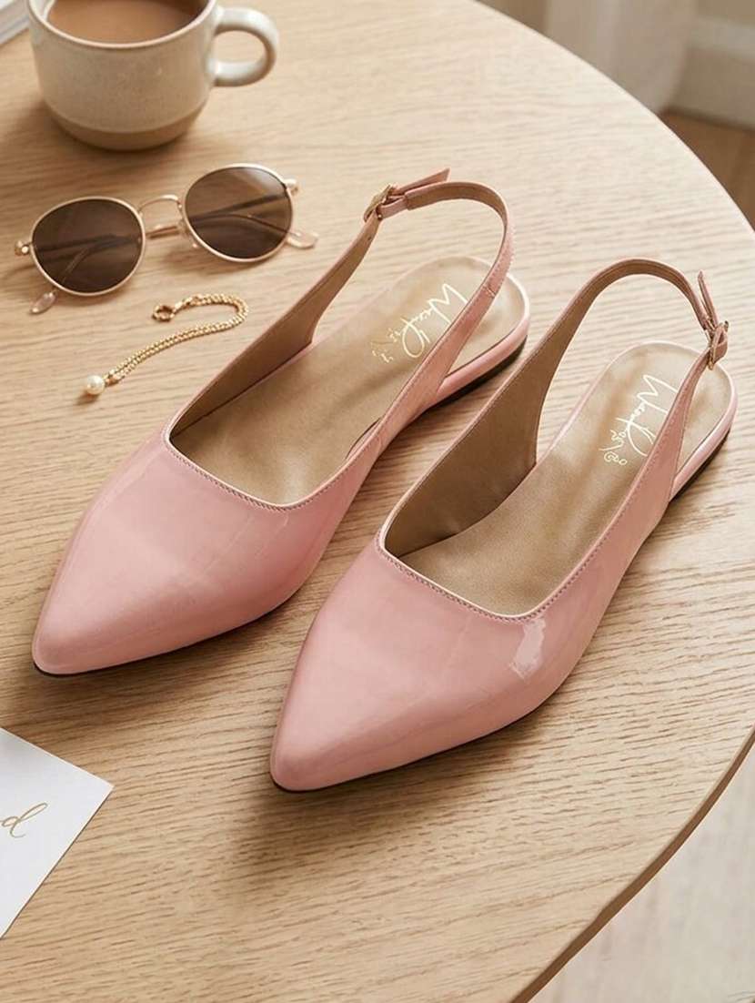 women peach back strap mule