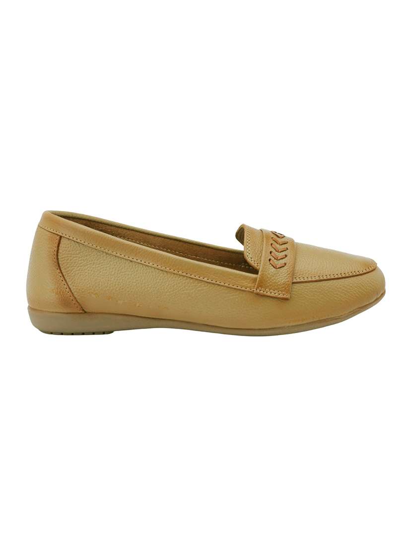 women beige slip on loafer