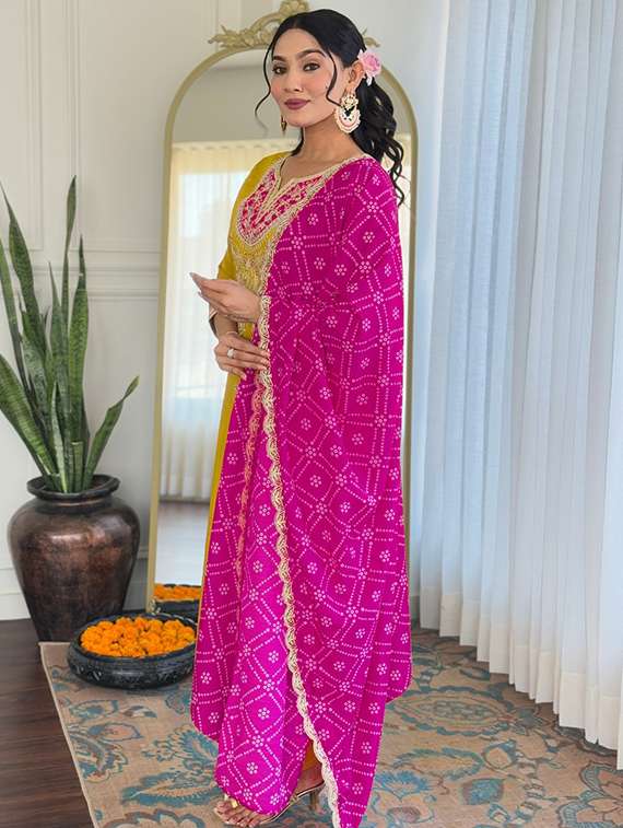 women yellow kurta pant set - 22451851 -  Standard Image - 5