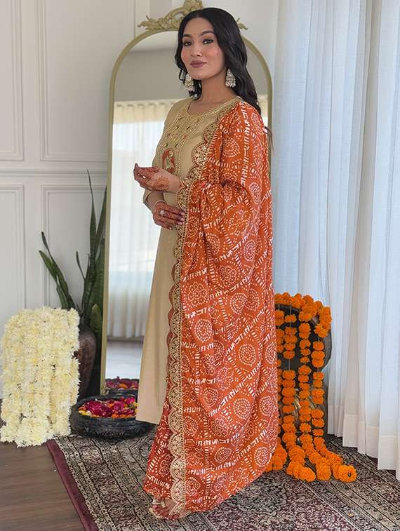 women beige kurta pant set - 22451853 -  Standard Image - 3