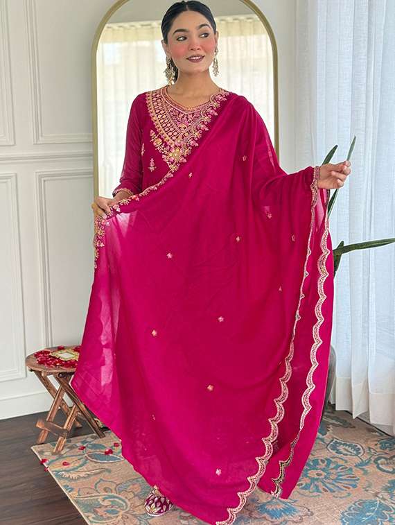 women pink self design  kurta pant set - 22451857 -  Standard Image - 5