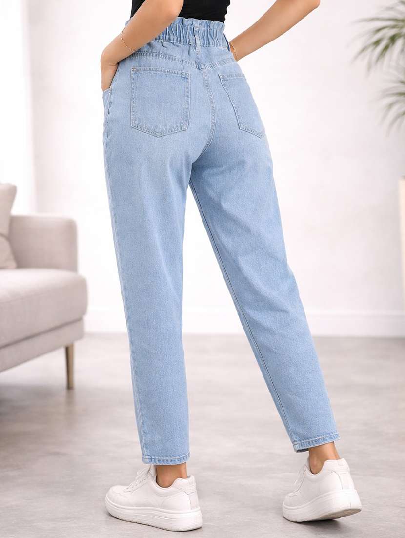 women solid high rise mom fit jean - 22451908 -  Standard Image - 3