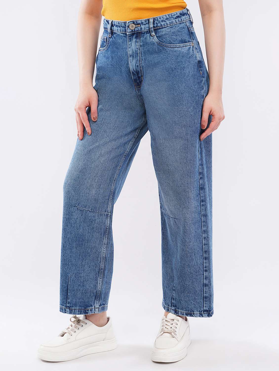 women solid high rise straight jean - 22451909 -  Standard Image - 3