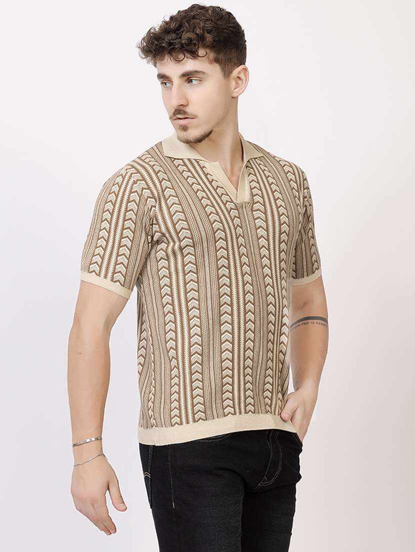 men beige cotton plain t-shirt - 22451938 -  Standard Image - 3