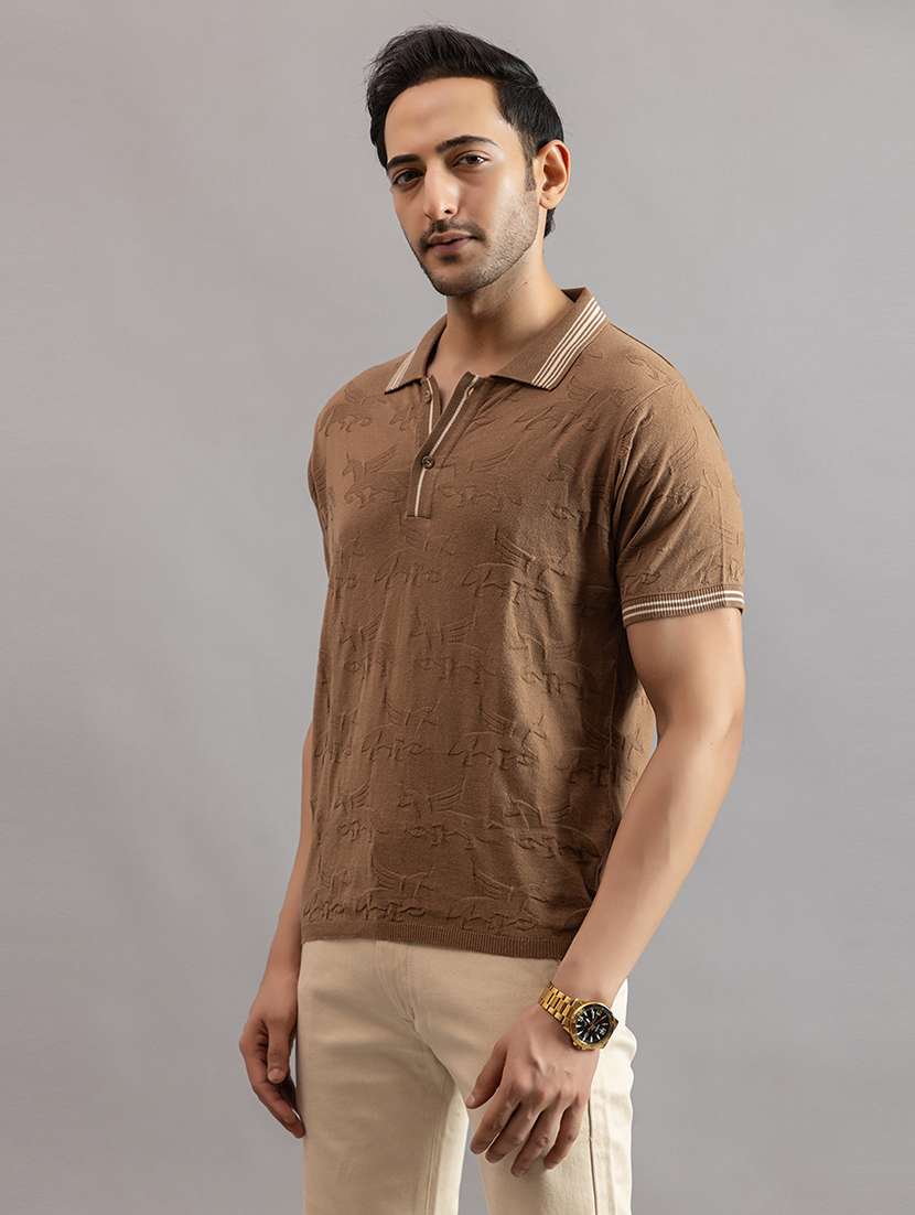 men brown cotton plain t-shirt - 22451960 -  Standard Image - 3