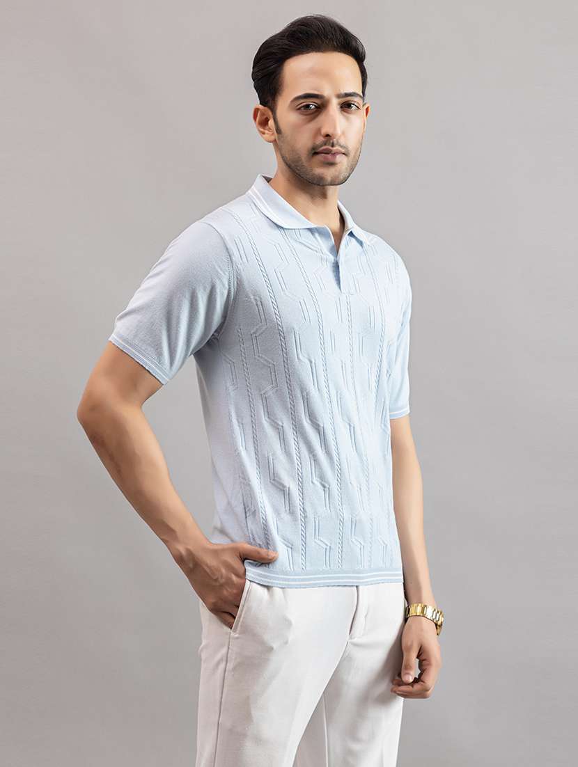 men blue cotton plain t-shirt - 22451964 -  Standard Image - 3