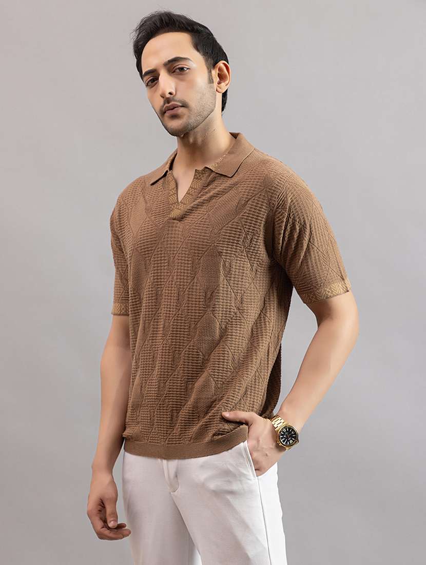 men brown cotton plain t-shirt - 22451966 -  Standard Image - 3