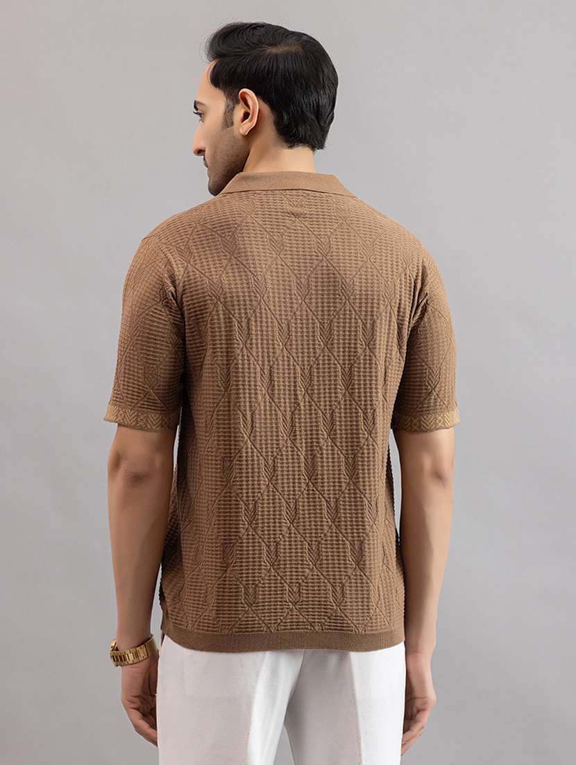 men brown cotton plain t-shirt - 22451966 -  Standard Image - 5