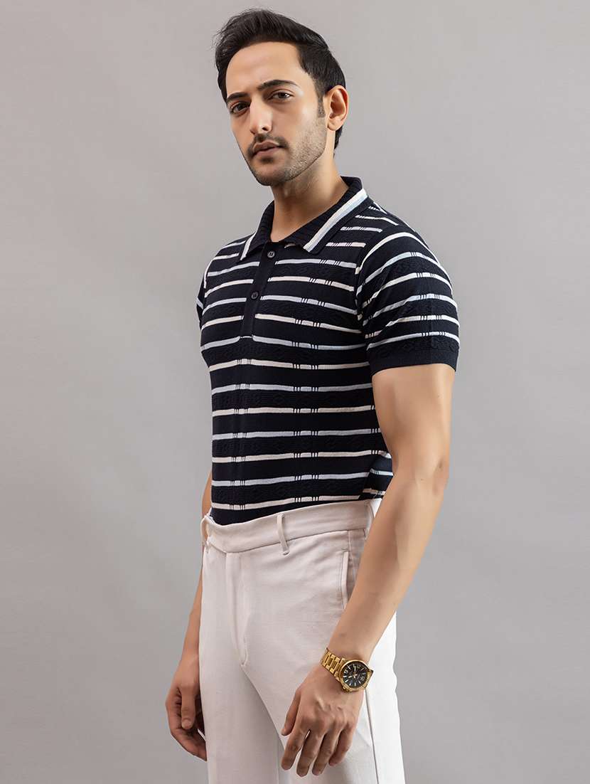 men navy blue cotton plain t-shirt - 22451969 -  Standard Image - 3