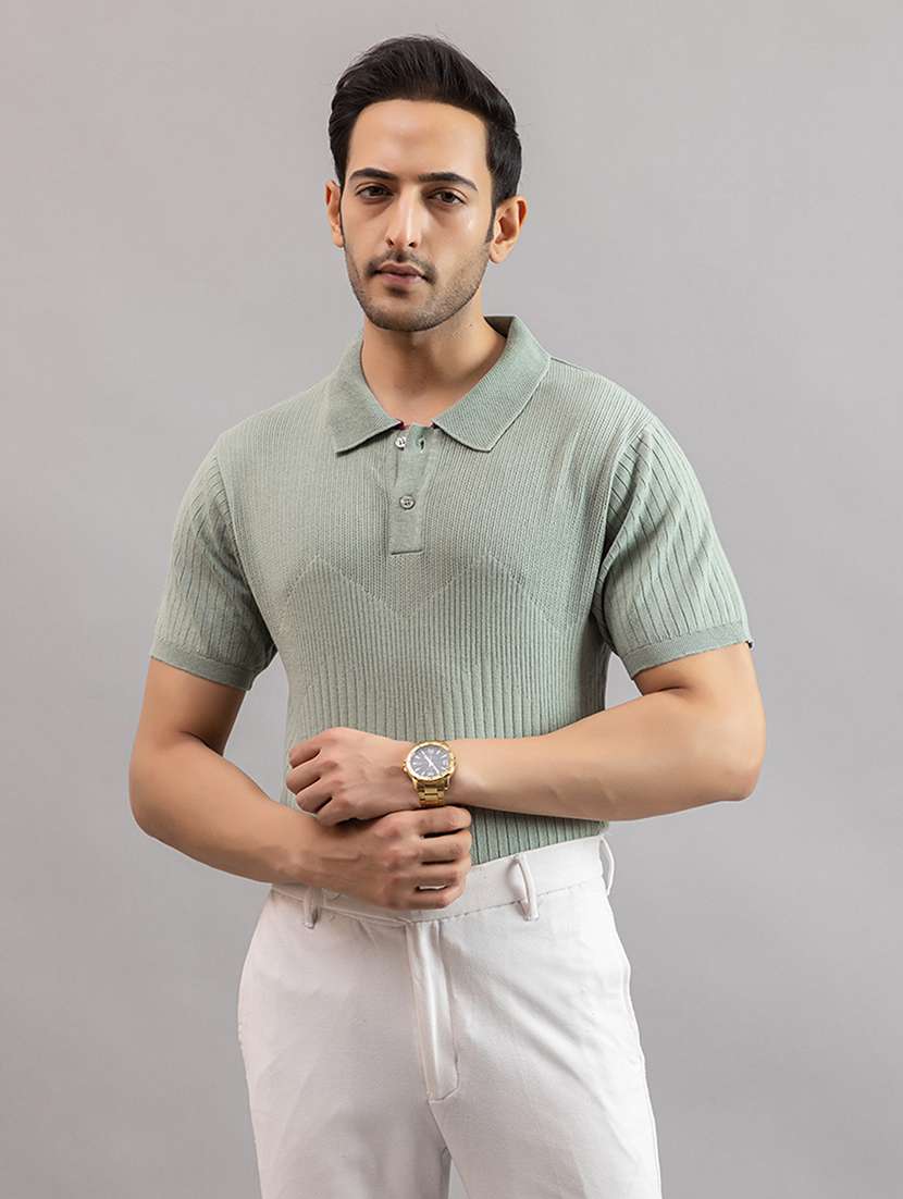 men green cotton plain t-shirt