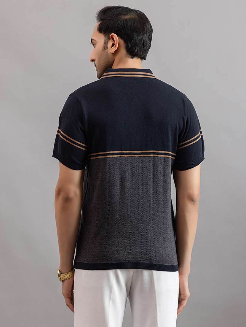men navy blue cotton plain t-shirt - 22451988 -  Standard Image - 5