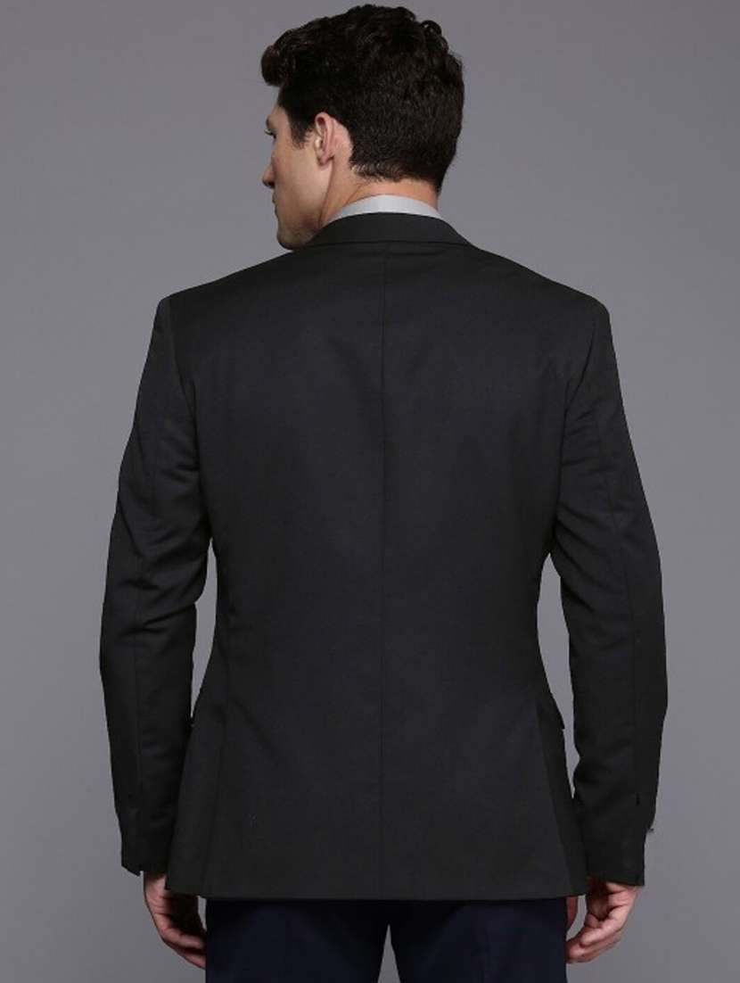 men solid lapel collar single breasted blazer - 22451995 -  Standard Image - 3