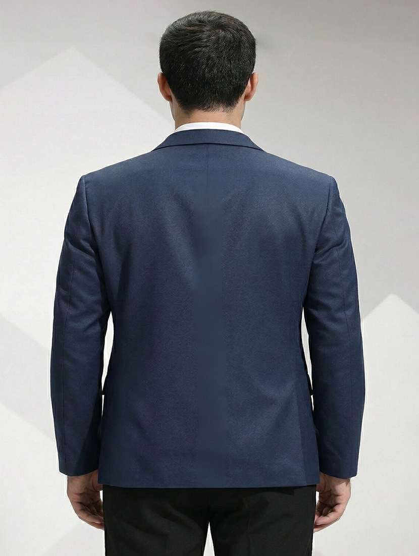men solid lapel collar single breasted blazer - 22451997 -  Standard Image - 3