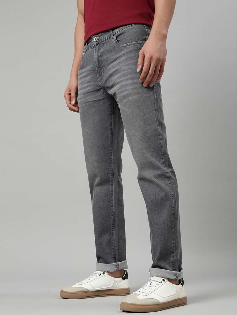 men washed mid rise full length tapered jeans - 22452026 -  Standard Image - 3