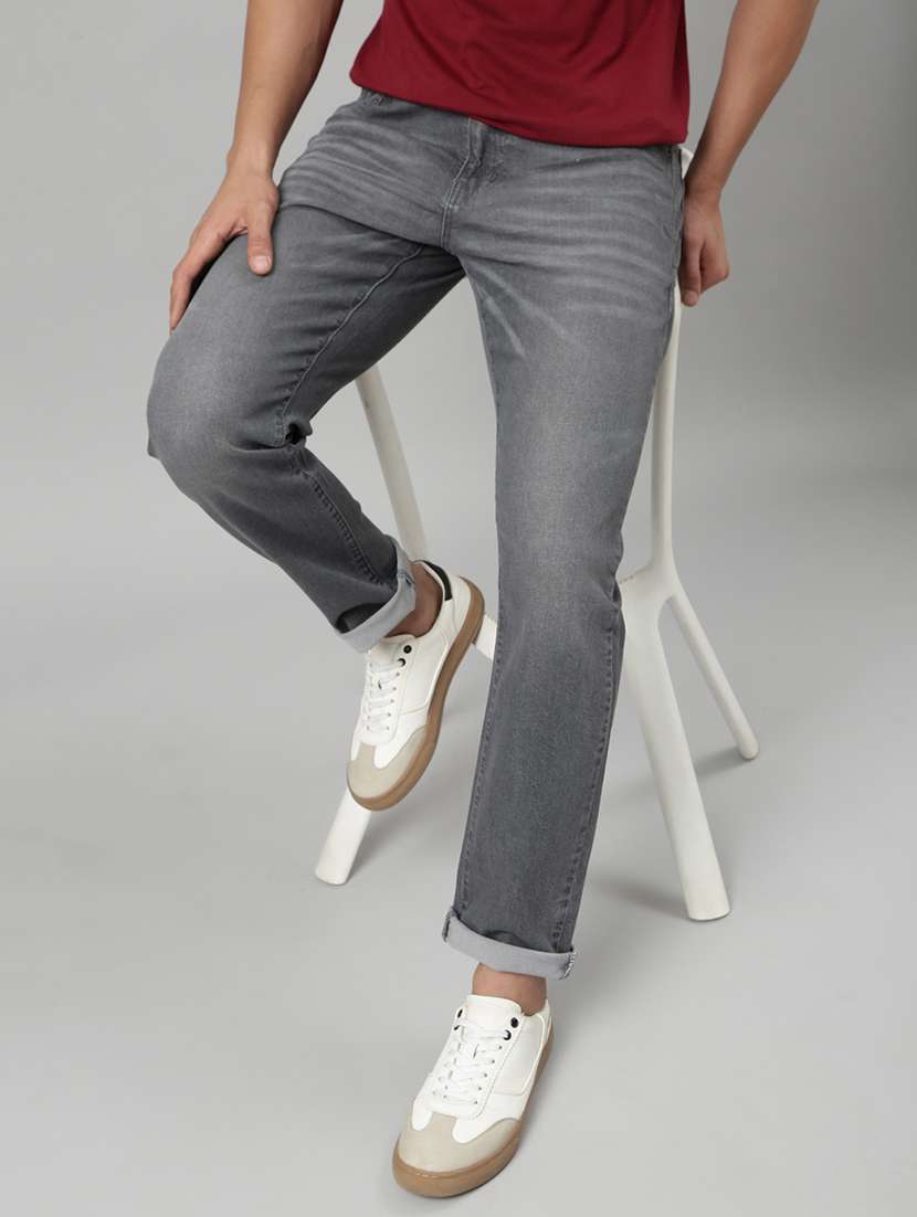 men washed mid rise full length tapered jeans - 22452026 -  Standard Image - 5