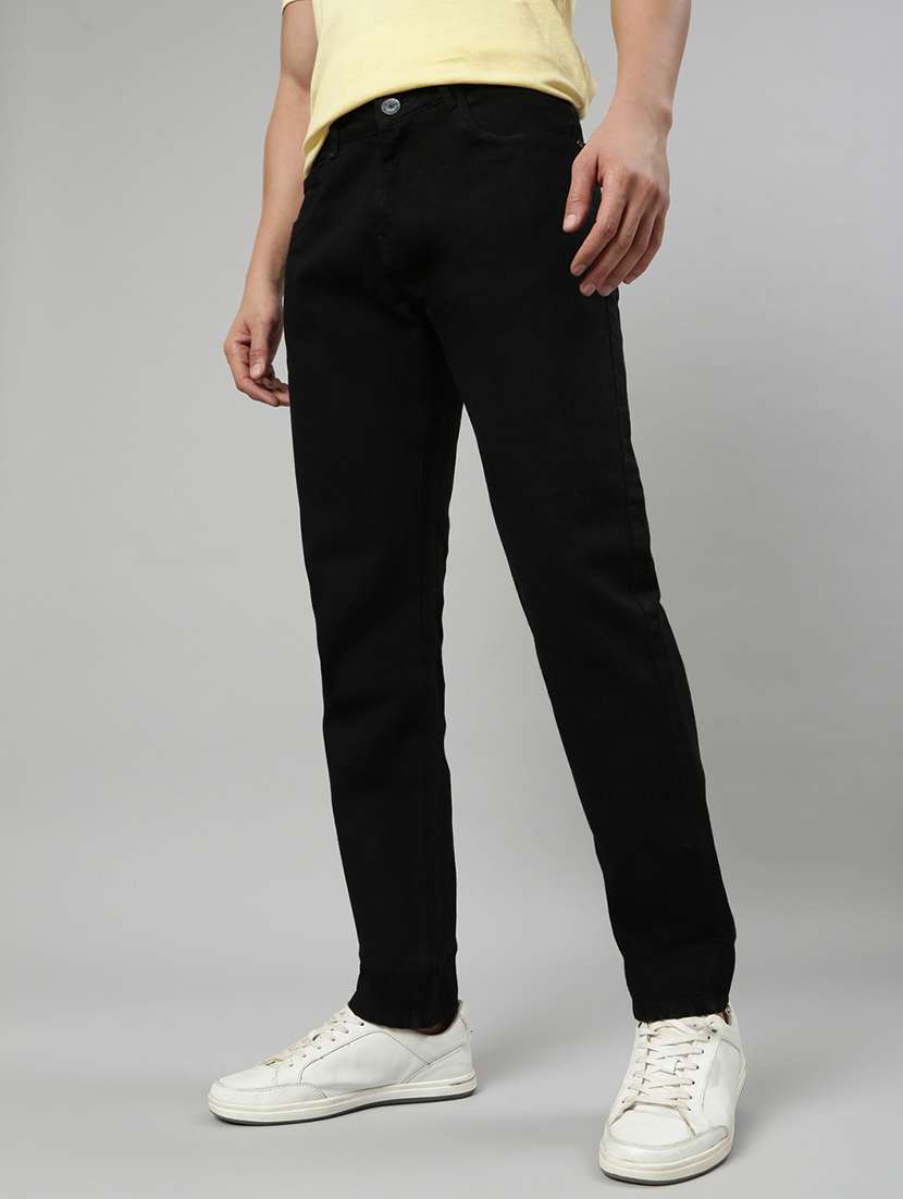 men plain mid rise full length tapered jeans - 22452028 -  Standard Image - 3