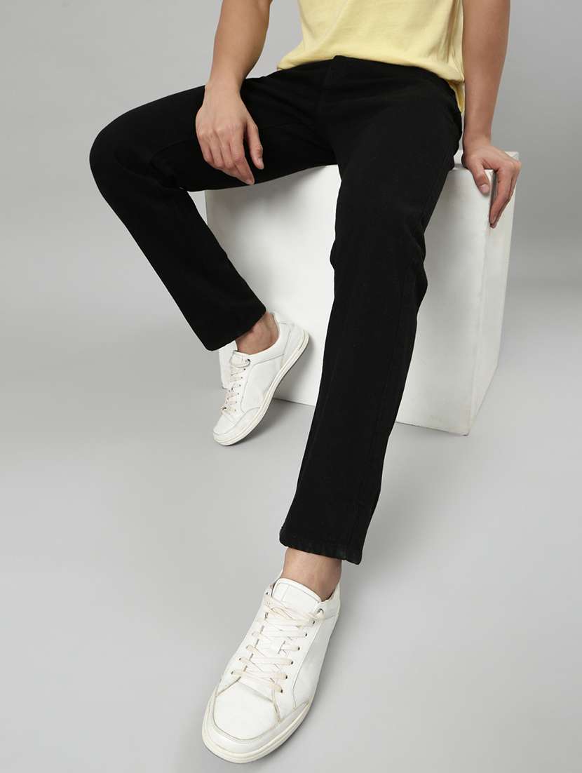 men plain mid rise full length tapered jeans - 22452028 -  Standard Image - 5