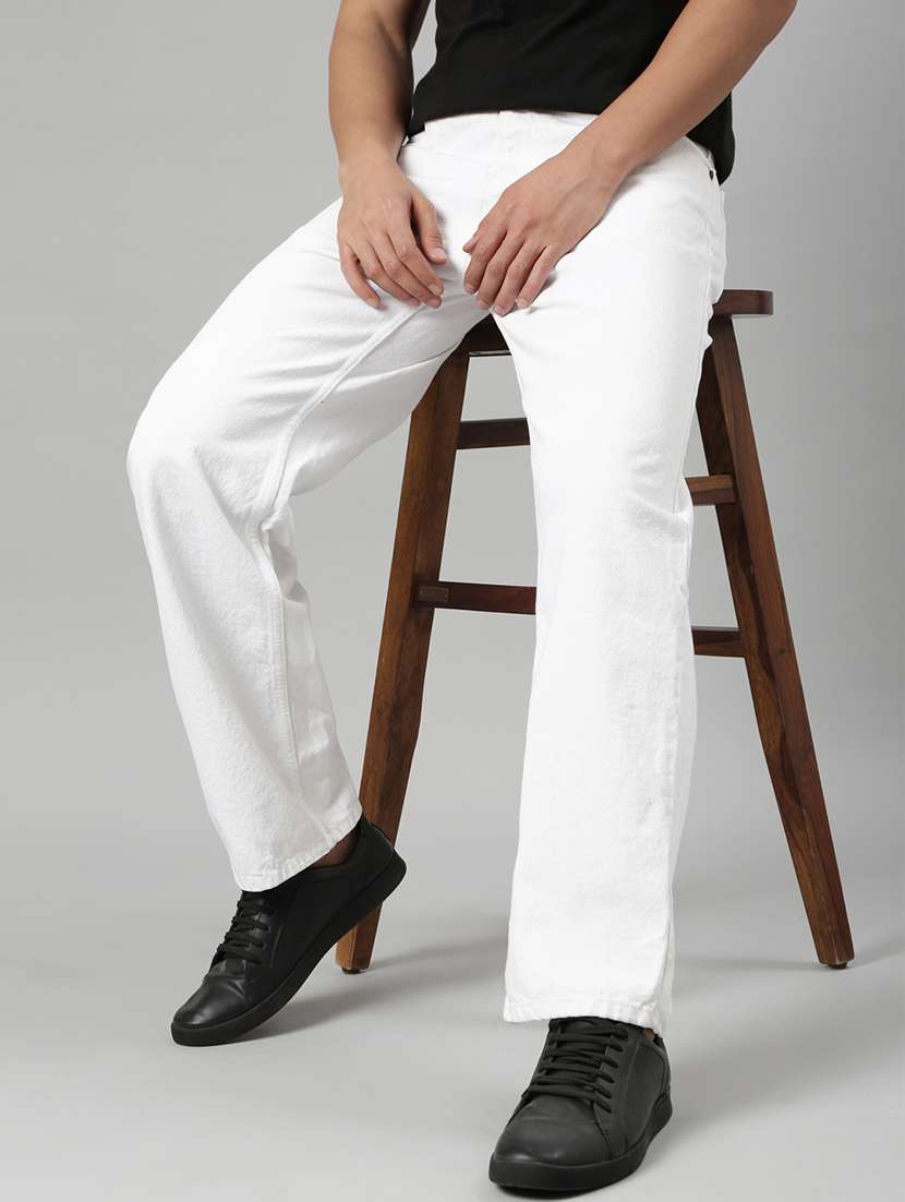 men plain mid rise full length straight jeans - 22452029 -  Standard Image - 5