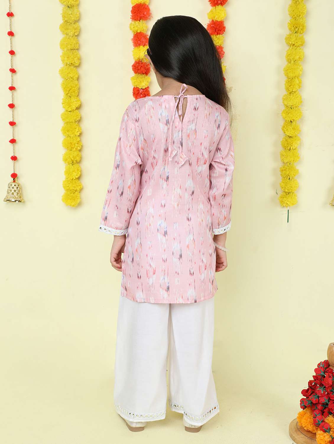 girls abstract pink cotton straight dress - 22452080 -  Standard Image - 3