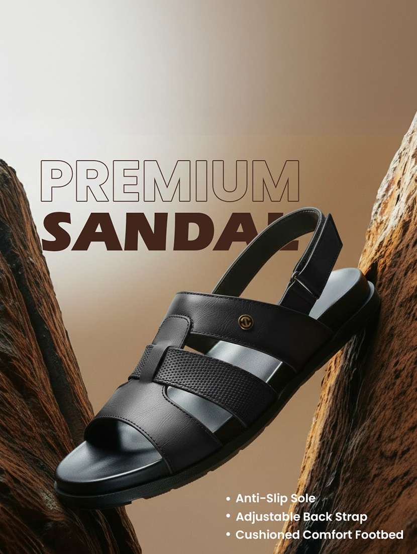 men solid back strap sandal - 22452332 -  Standard Image - 5