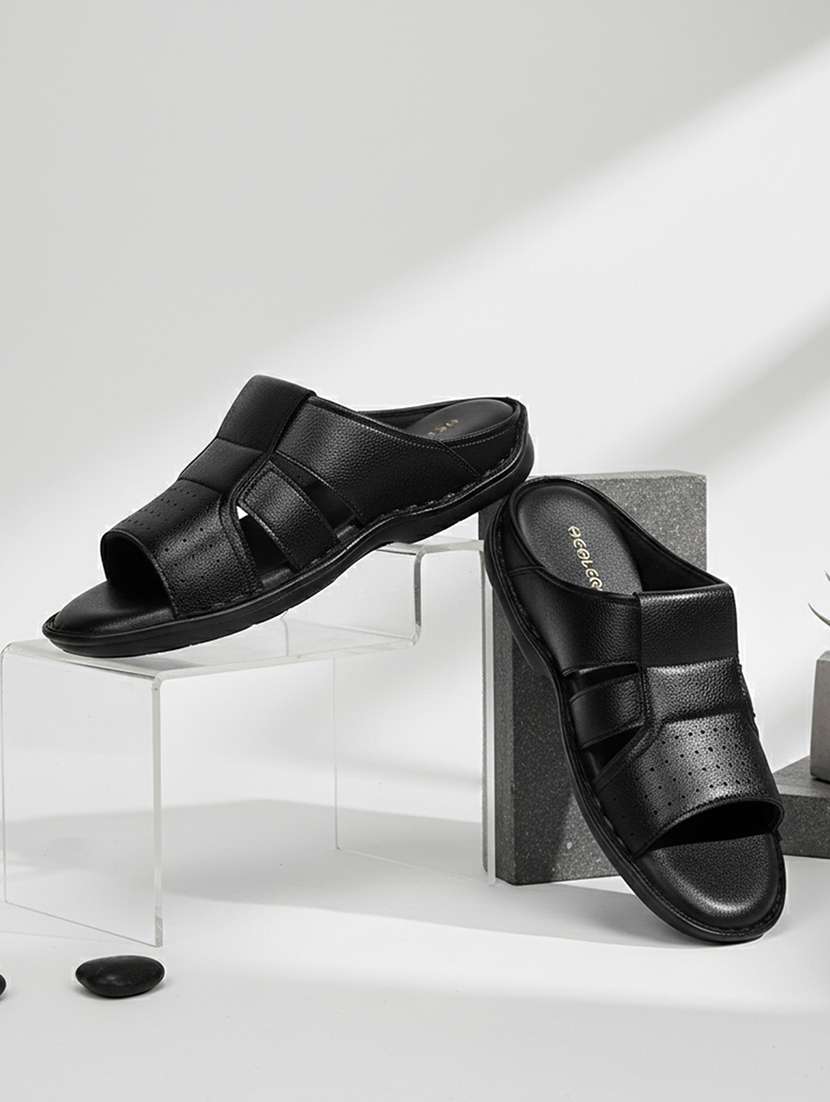 men black slip on sandal