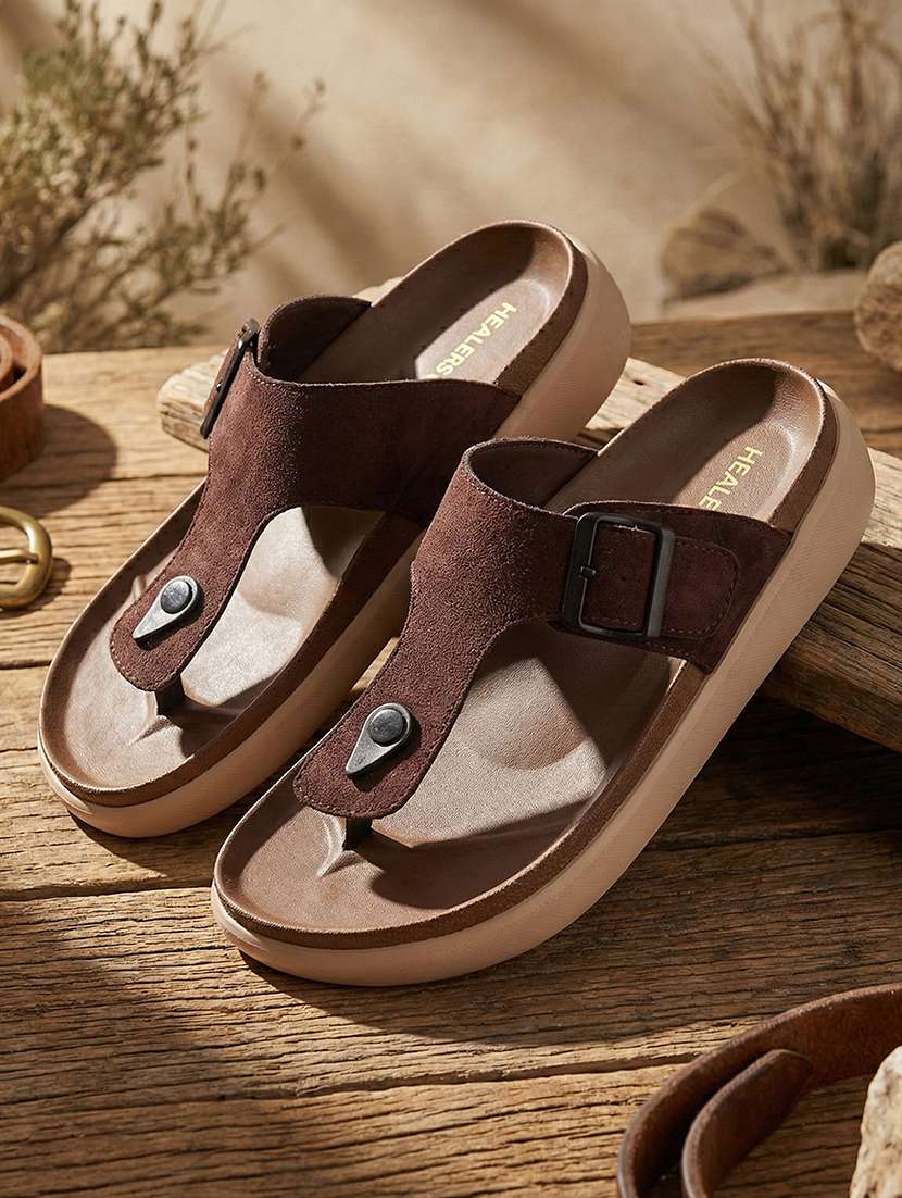 men solid toe seperator slipper