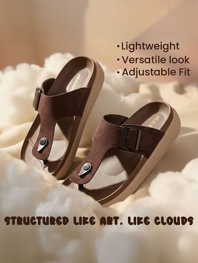 men solid toe seperator slipper - 22452349 -  Standard Image - 5