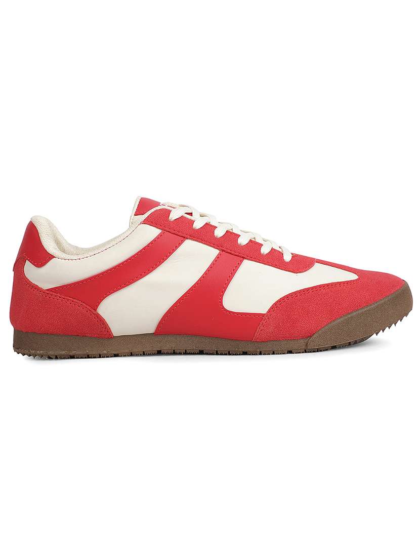 men red lace up sneaker - 22452362 -  Standard Image - 3