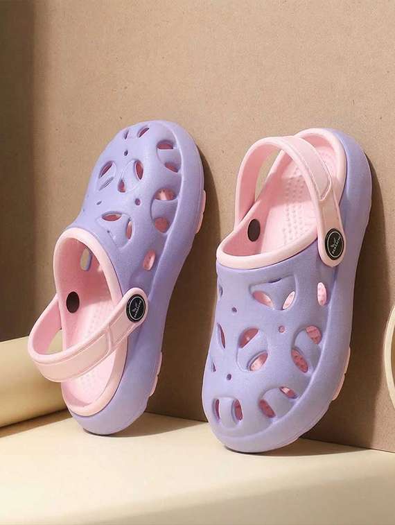 kids purple eva comfort sandals & floater