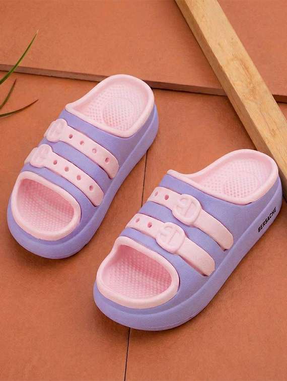 kids purple eva comfort sandals & floater
