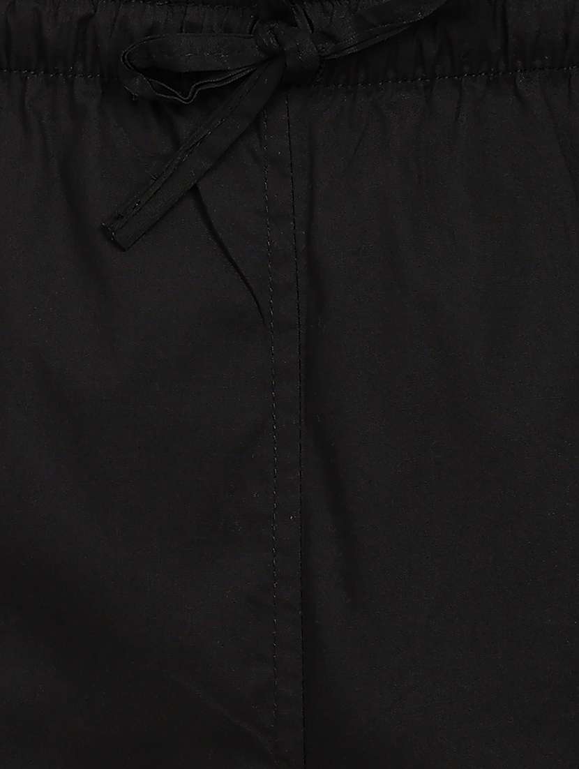 men solid black cotton pyjama - 22452386 -  Standard Image - 5