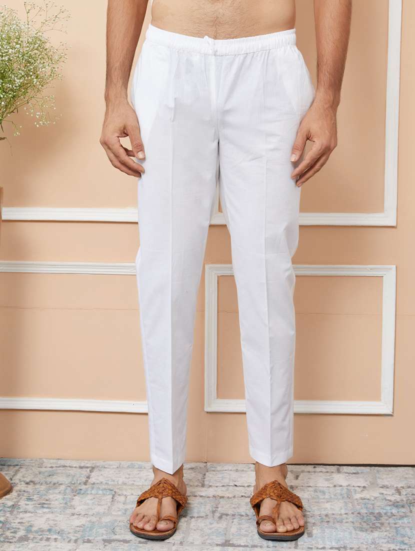men solid with work mandarin neck kurta pyjama set - 22452669 -  Standard Image - 5