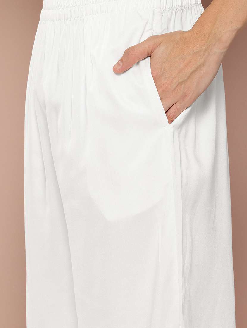 men solid mandarin neck kurta pyjama set - 22452762 -  Standard Image - 5