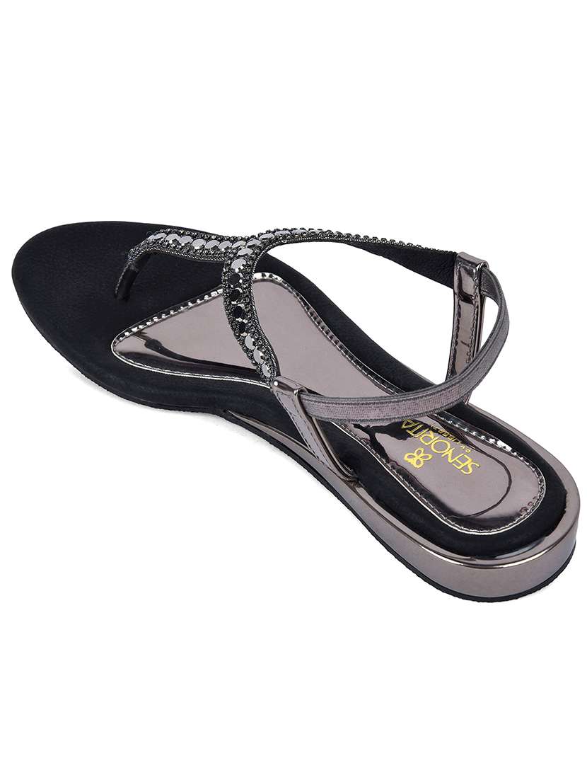 women embellished t-strap flat sandal - 22453010 -  Standard Image - 3
