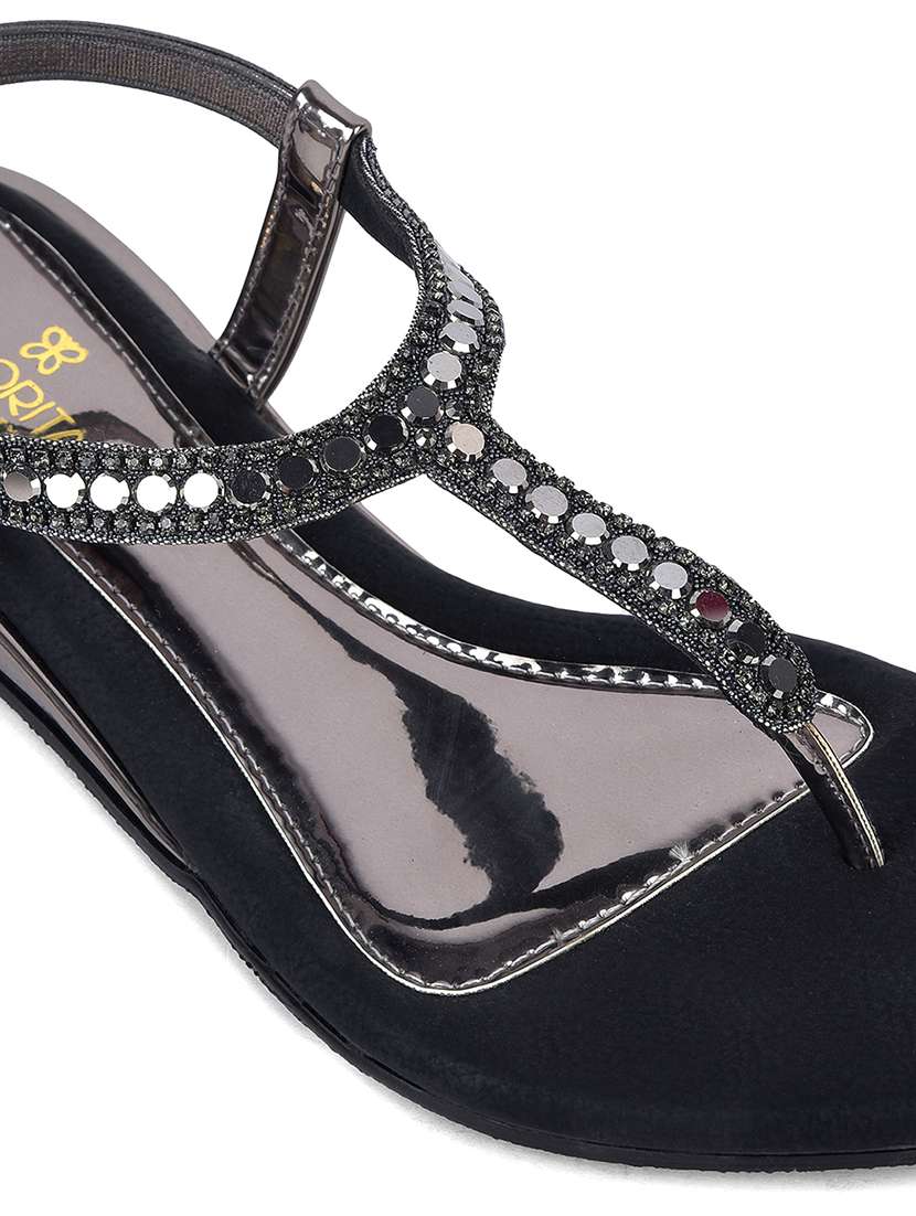 women embellished t-strap flat sandal - 22453010 -  Standard Image - 5