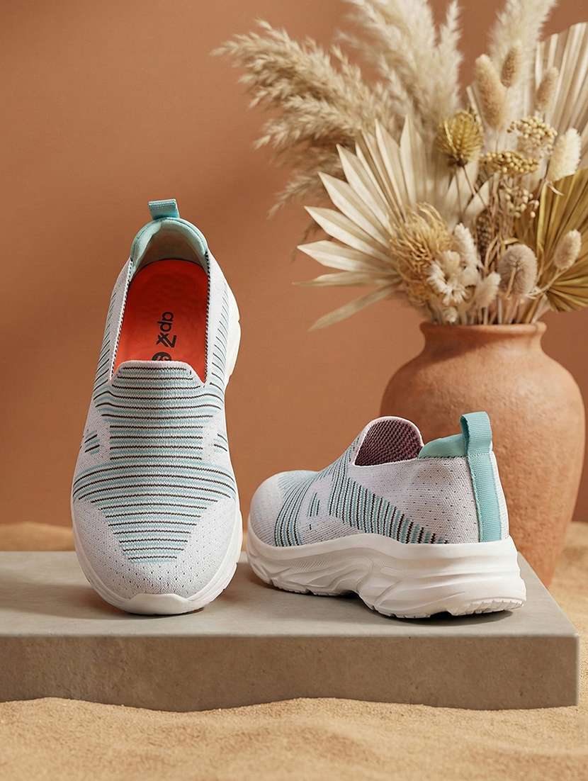 women grey slip on sports shoe