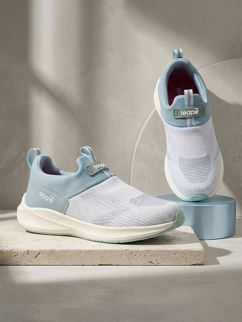 women light blue slip on sports shoe