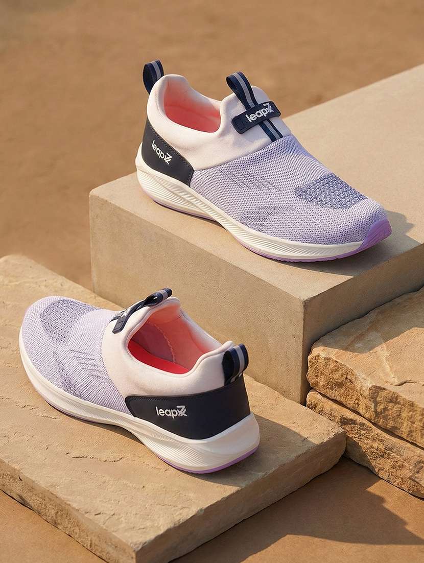 women purple slip on sports shoe