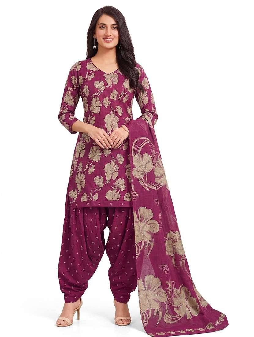 women floral printed unstitched suit set