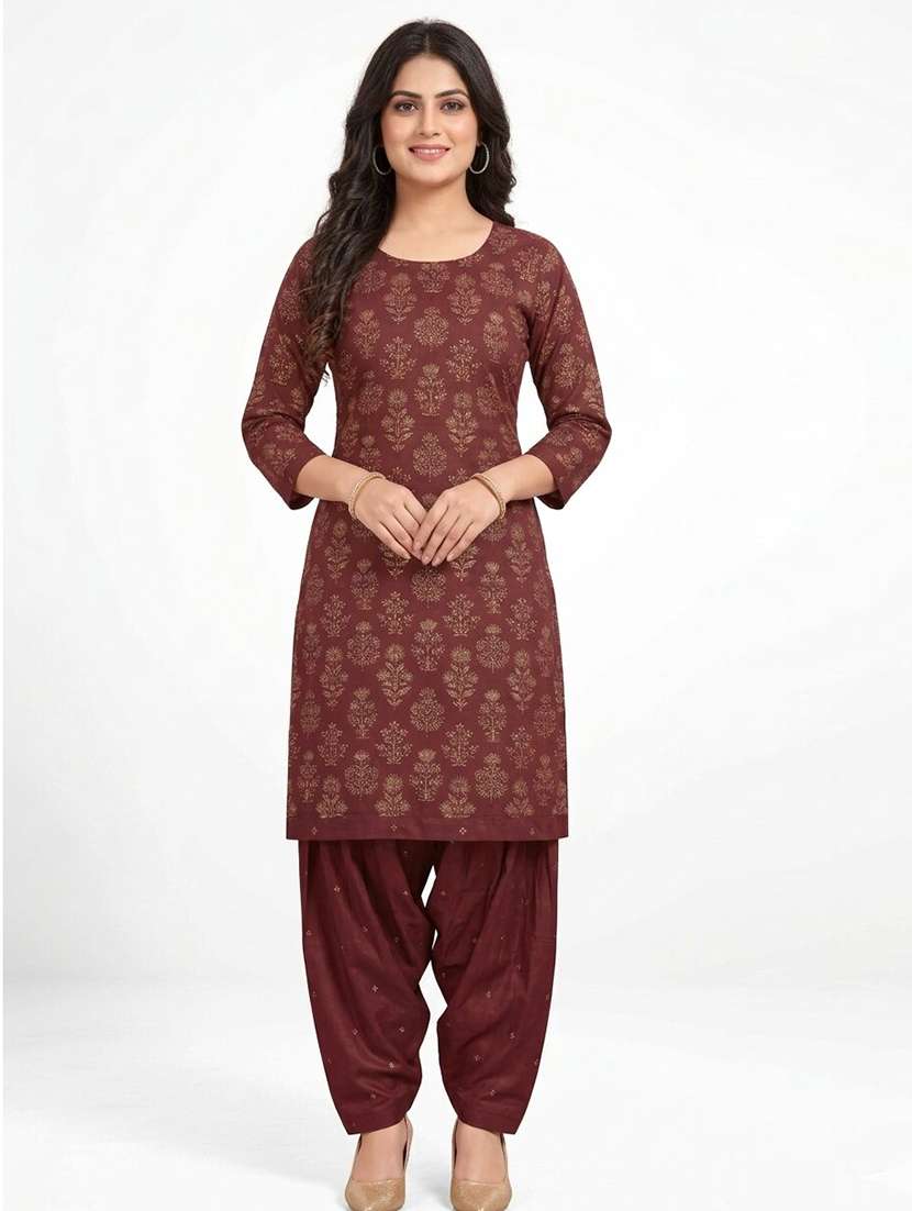 women printed unstitched suit set